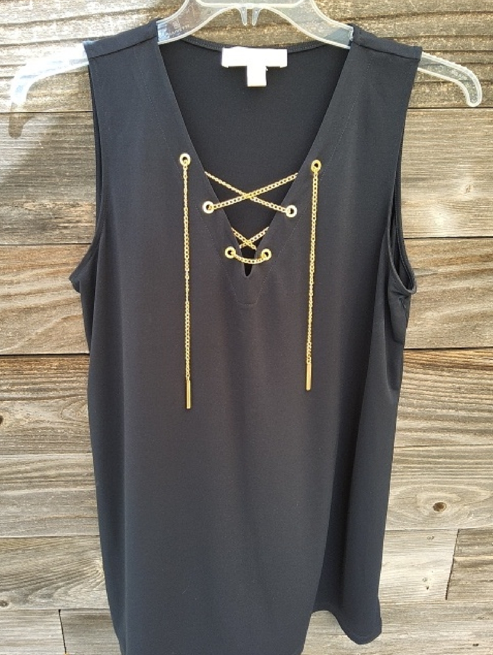 MICHAEL MichaeL Kors Dark Blue Sleeveless Blouse Size XL